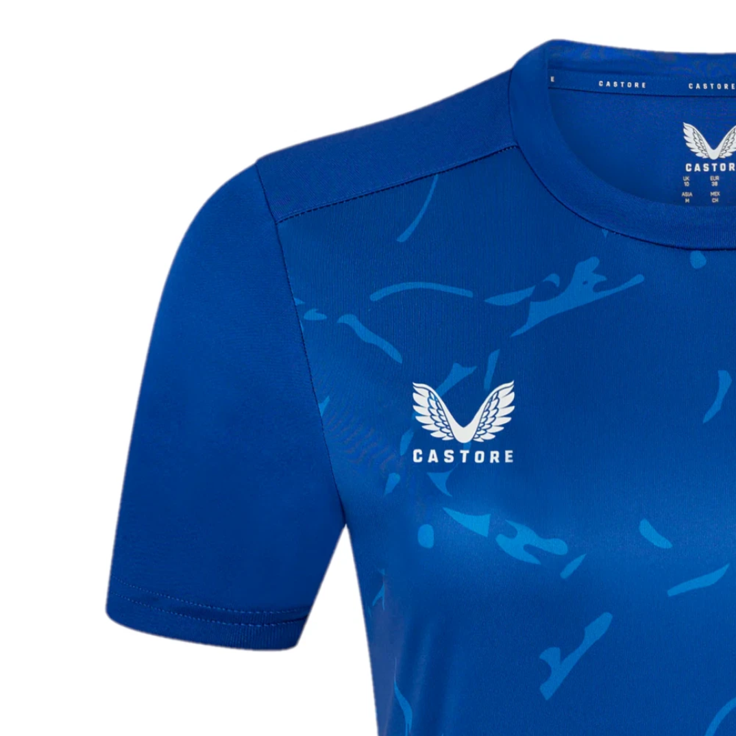 5x Castore Women's Training T-Shirt Marble Printed S/S Blue Top RRP £35 Only £5 + VAT Each