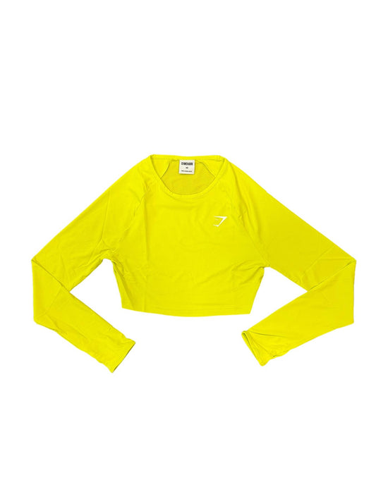 13x Gymshark Womens Long Sleeve Crop Top Yellow RRP £25 Only £6.95 each