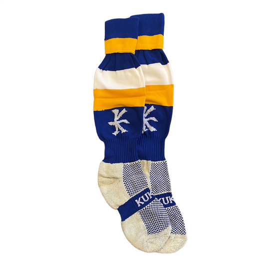 58x Kukri Junior Sports Socks Blue/Amber/White RRP £7 Only £1.00 each