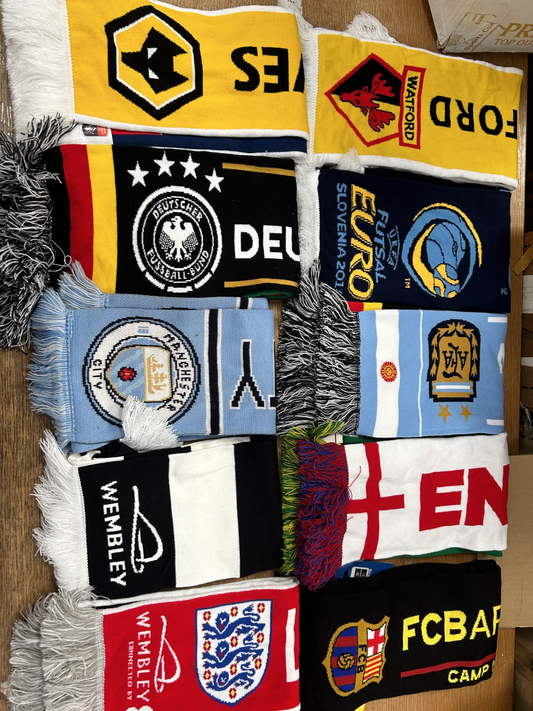 50x Mixed Football Scarves Bundle RRP £15 Only £1.00 each