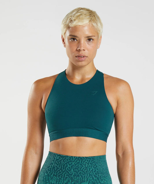 10x Gymshark Performance 315 High Neck Sports Bra Teal RRP £50 Only £9.95 each