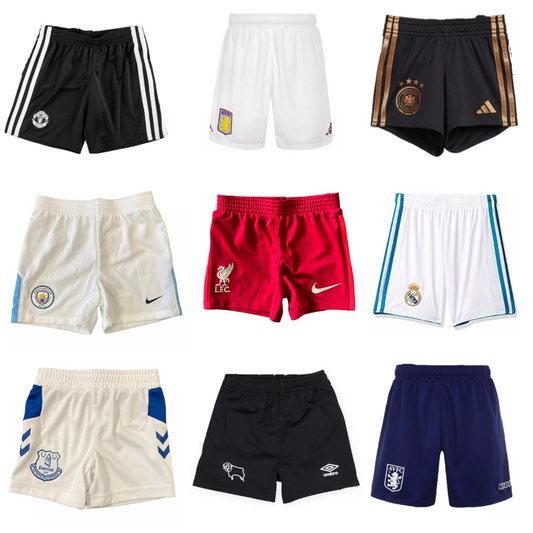 50x Football Shorts Baby Infants Branded Mix Only £2.50 per Unit