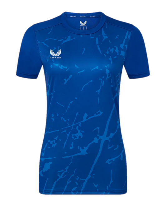 5x Castore Women's Training T-Shirt Marble Printed S/S Blue Top RRP £35 Only £5 + VAT Each