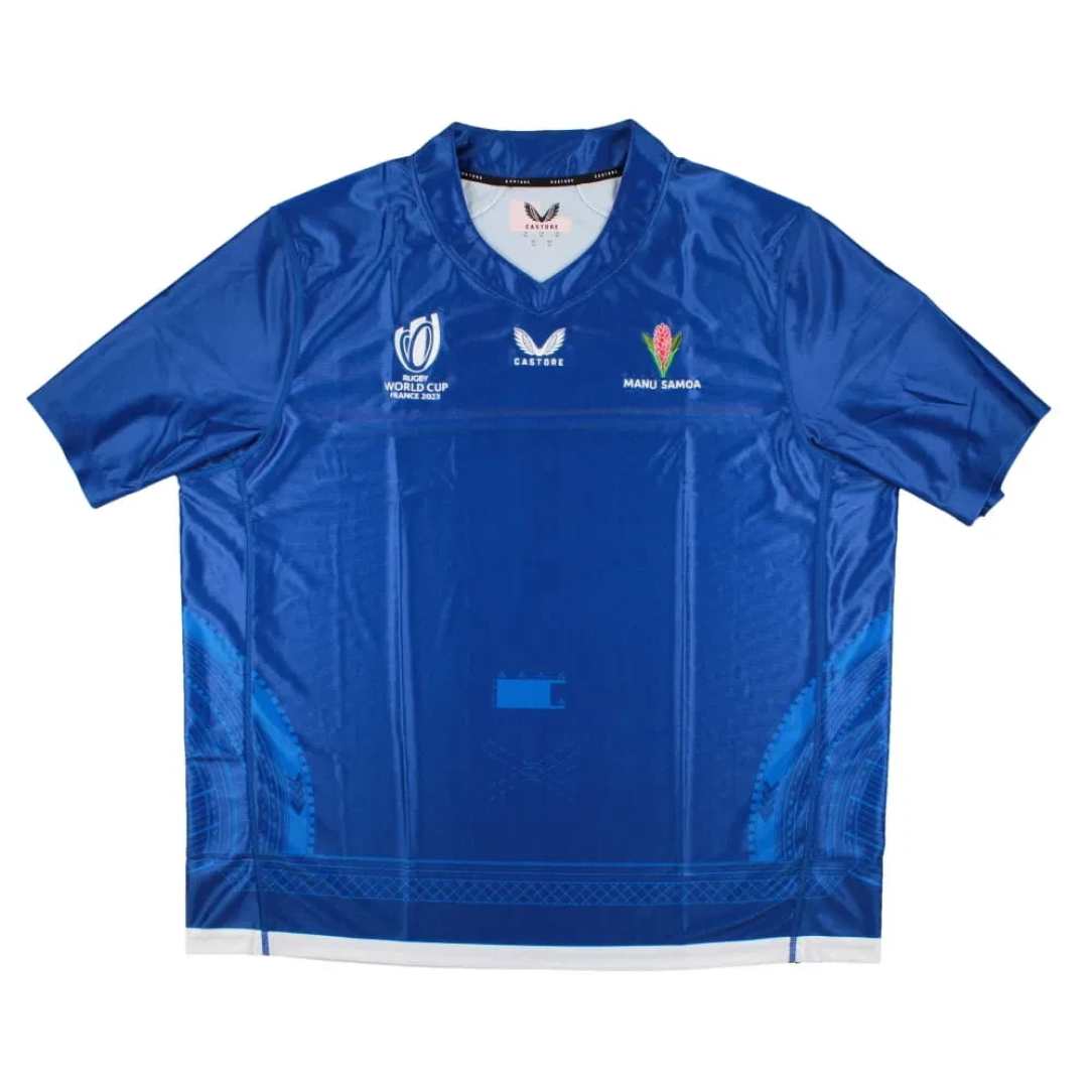 5x Samoa Men's Rugby Shirt Castore Blue RWC 2023 Home Jersey RRP £80 Only £15 + VAT Each