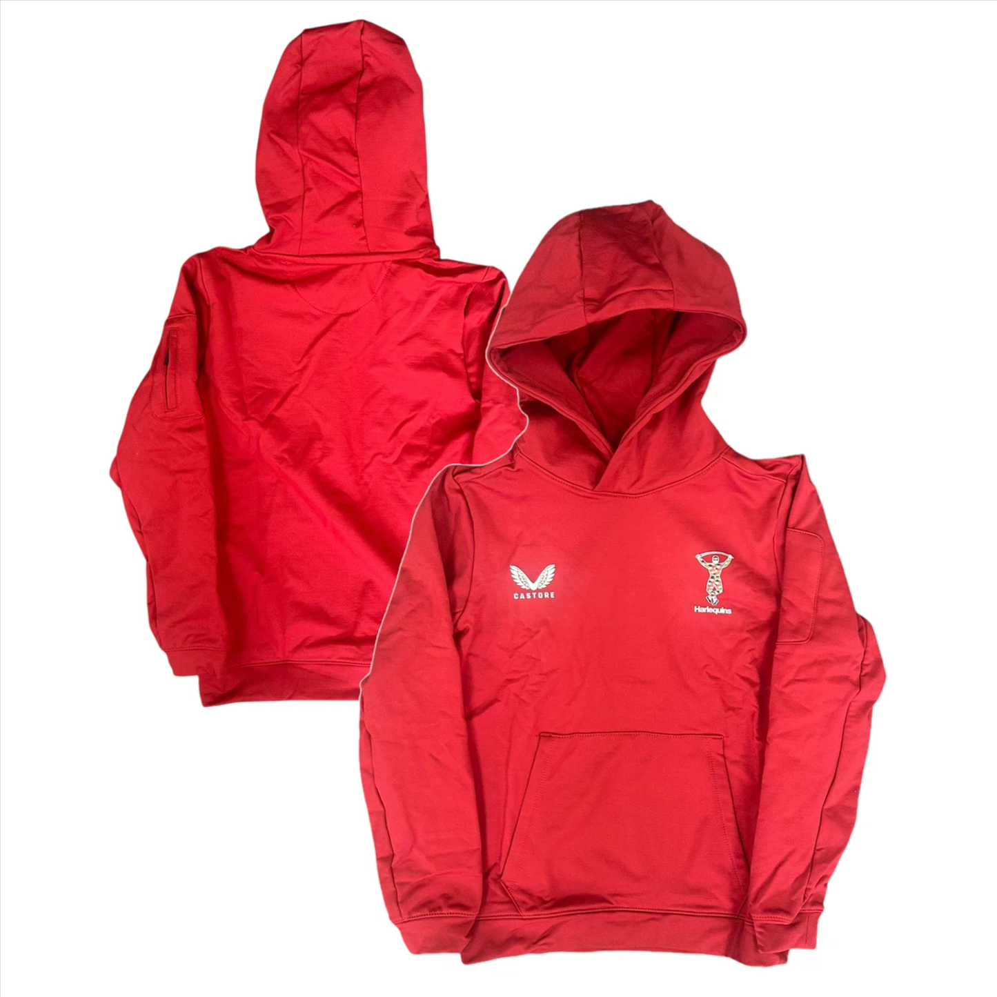 5x Harlequins Kid's Rugby Hoodie Red Tech Fleece Castore Training Top RRP £50 Only £10
