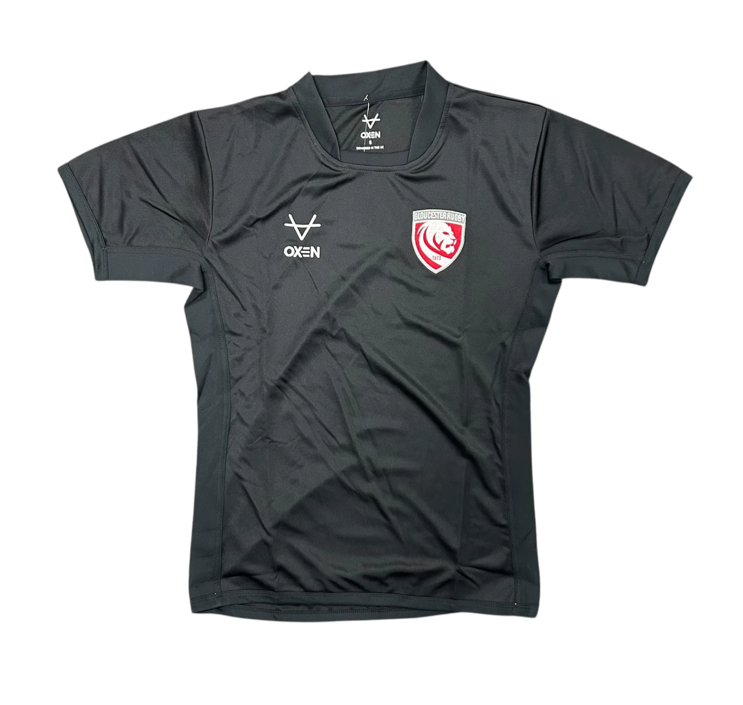 7x Gloucester Rugby Men's Jersey Oxen Black Training Core Tech Shirt Top RRP £50 Only £6 + VAT Each