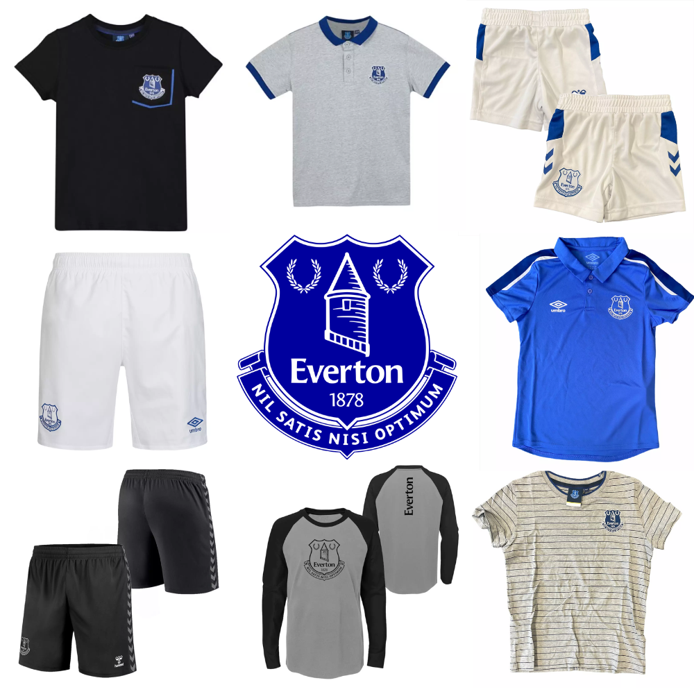 50x Everton Kids Football Clothing Mix Only £3.00 per Unit