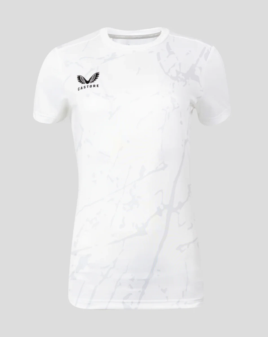 5x Castore Women's Training T-Shirt Marble Printed S/S White Top RRP £35 Only £5 + VAT Each