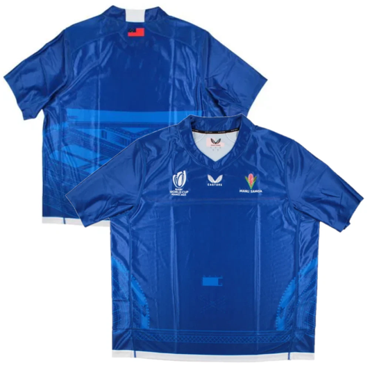 5x Samoa Men's Rugby Shirt Castore Blue RWC 2023 Home Jersey RRP £80 Only £15 + VAT Each