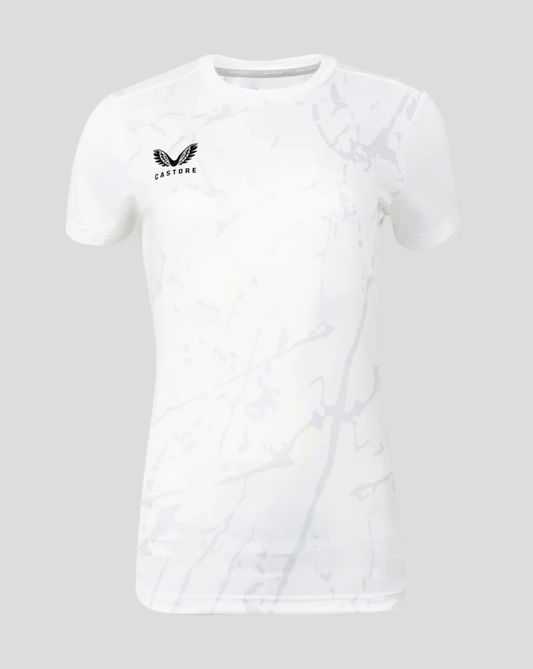 5x Castore Women's Training T-Shirt Marble Printed S/S White Top RRP £35 Only £5 + VAT Each