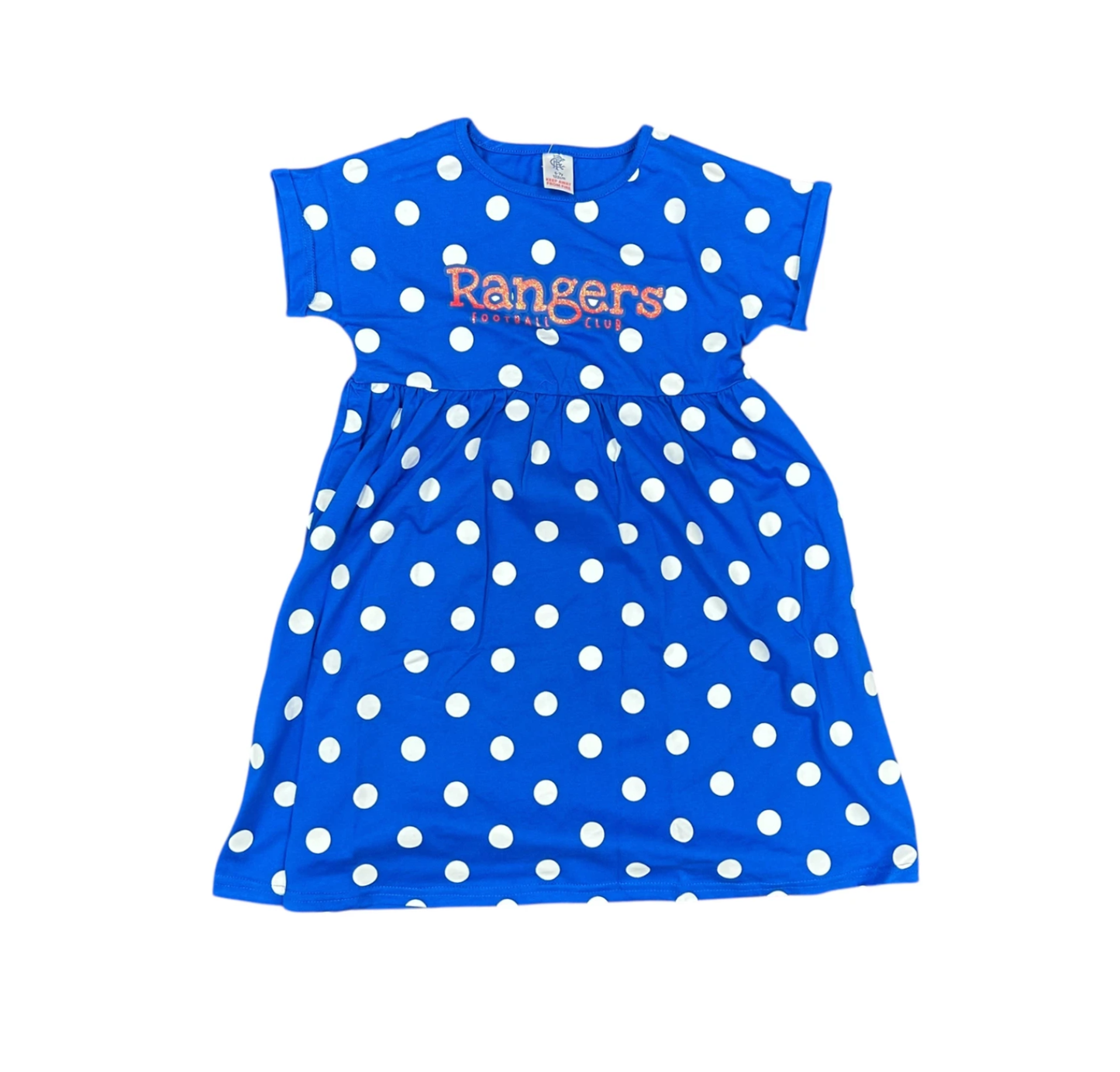 10x Rangers Girls Football Dress Blue Spot Glitter Print Dress Castore Top RRP £16 Only £2