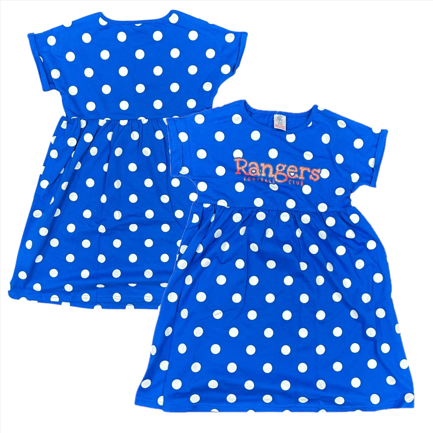 10x Rangers Girls Football Dress Blue Spot Glitter Print Dress Castore Top RRP £16 Only £2