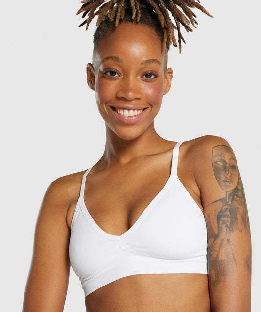 12x Gymshark Low Neck Bralette White RRP £20 Only £5.00 each