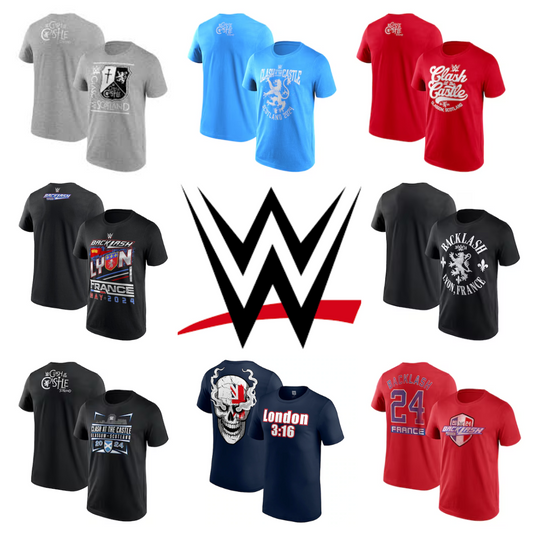 50x WWE Men's 2024 Event T-Shirts Our Price Only £3.00 + VAT per Unit