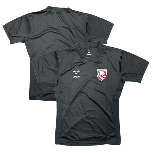7x Gloucester Rugby Men's Jersey Oxen Black Training Core Tech Shirt Top RRP £50 Only £6 + VAT Each