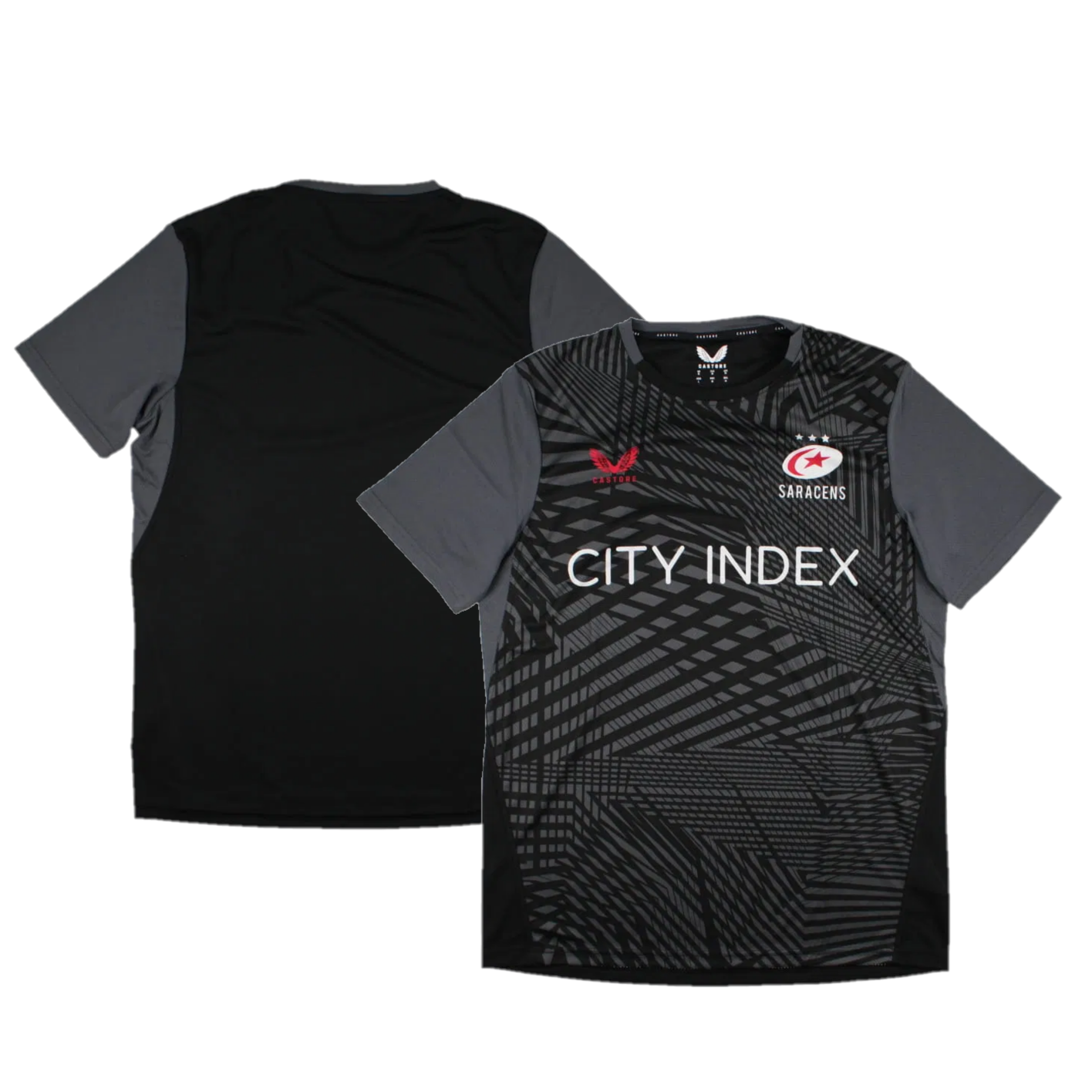 10x Saracens Rugby Castore Kids Black Training Shirt RRP £40 Only £7.50 each