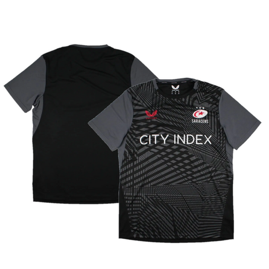10x Saracens Rugby Castore Kids Black Training Shirt RRP £40 Only £7.50 each