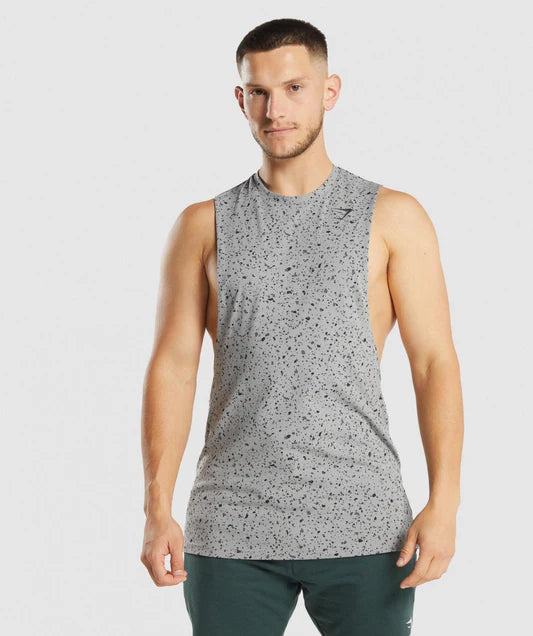 20x Gymshark Mens Micro Print Drop Tank Grey RRP £25 Only £6.95 each